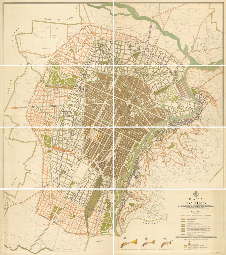 Pianta di Torino coll'indicazione dei due piani regolatori e di …