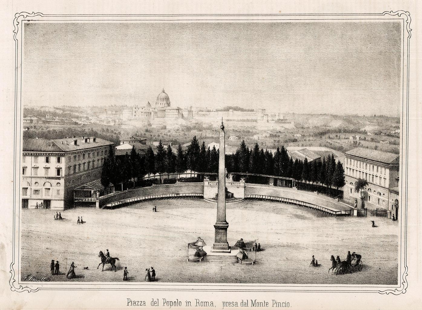 Piazza del Popolo in Roma, presa dal Monte Pinicio