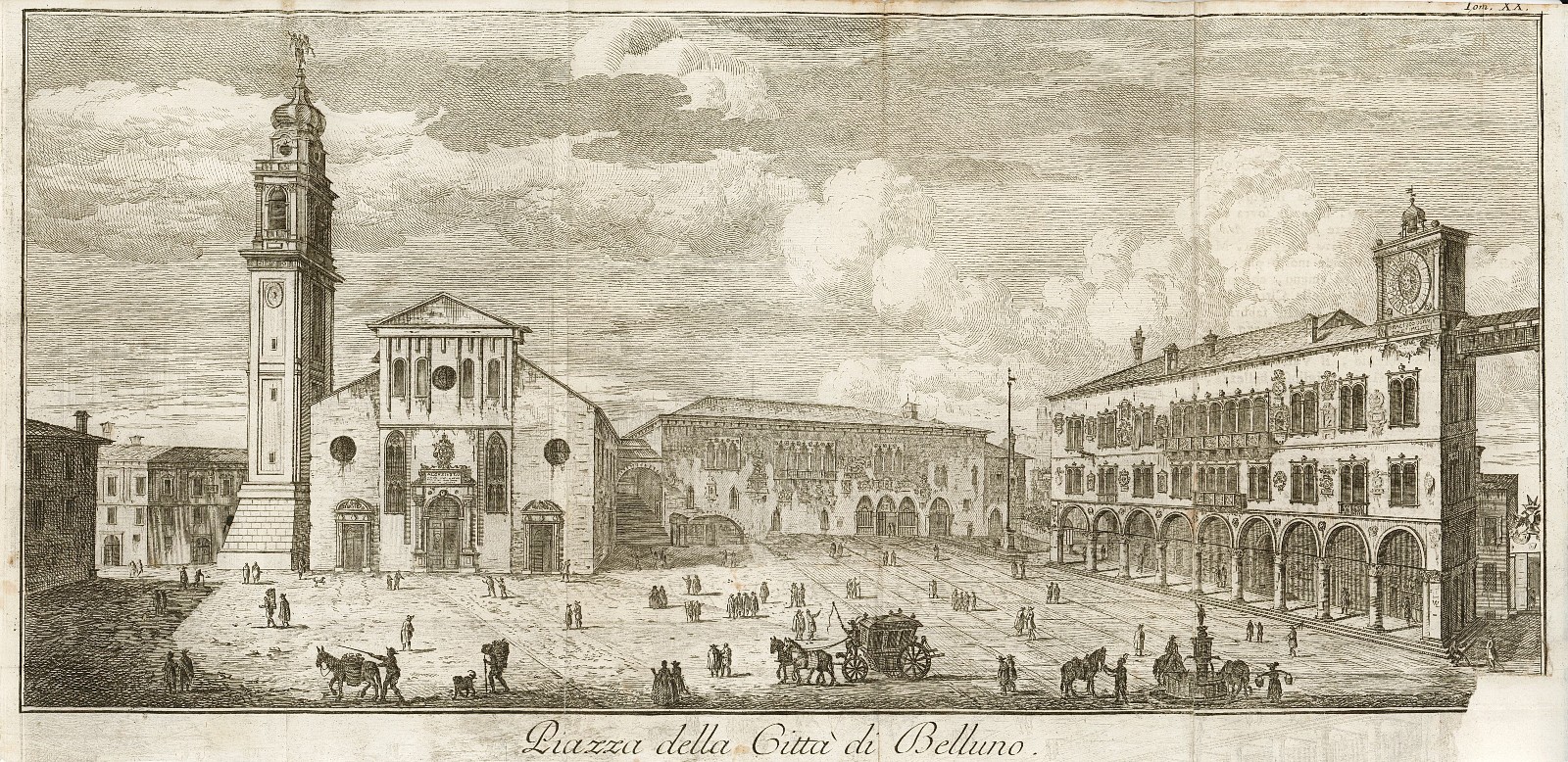 Piazza della Città di Belluno.Ridimensionata al margine inferiore