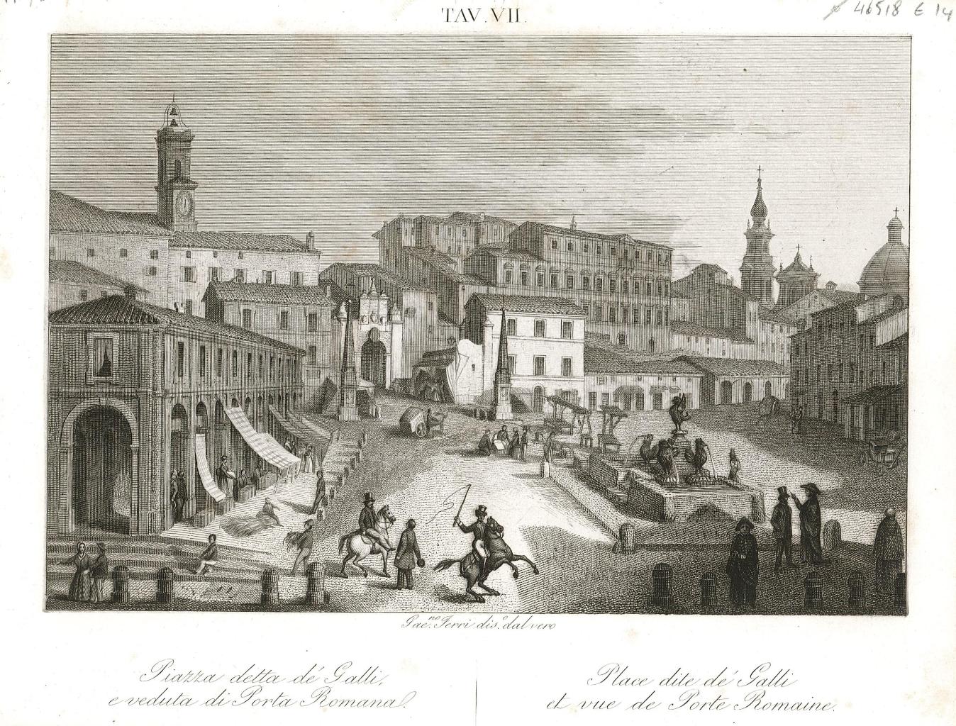 Piazza detta de’ Galli, e veduta di Porta Romana - …
