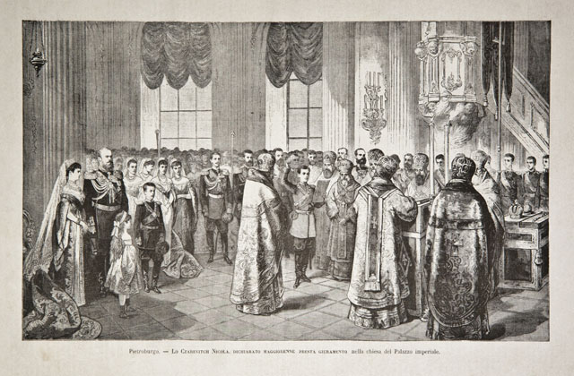 Pietroburgo / Lo Czarevitch Nicola, dichiarato maggiorenne presta giuramento nella …