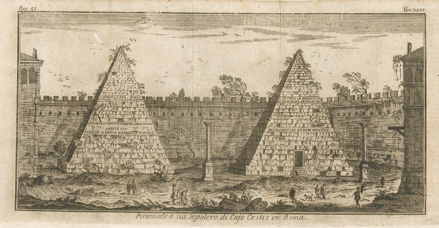 Piramide o sia Sepolcro di Cajo Cestio in Roma