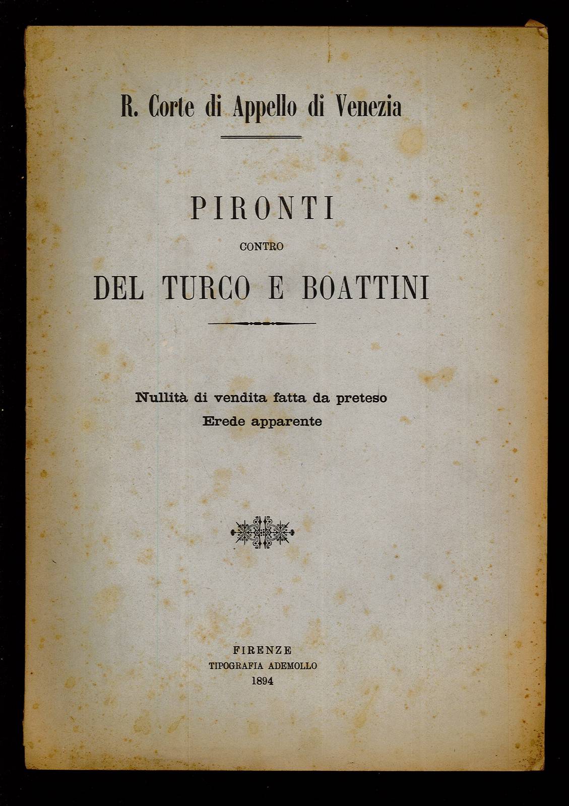Pironti contro Del Turco e Boattini