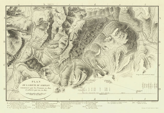 Plan / de la route du Simplon