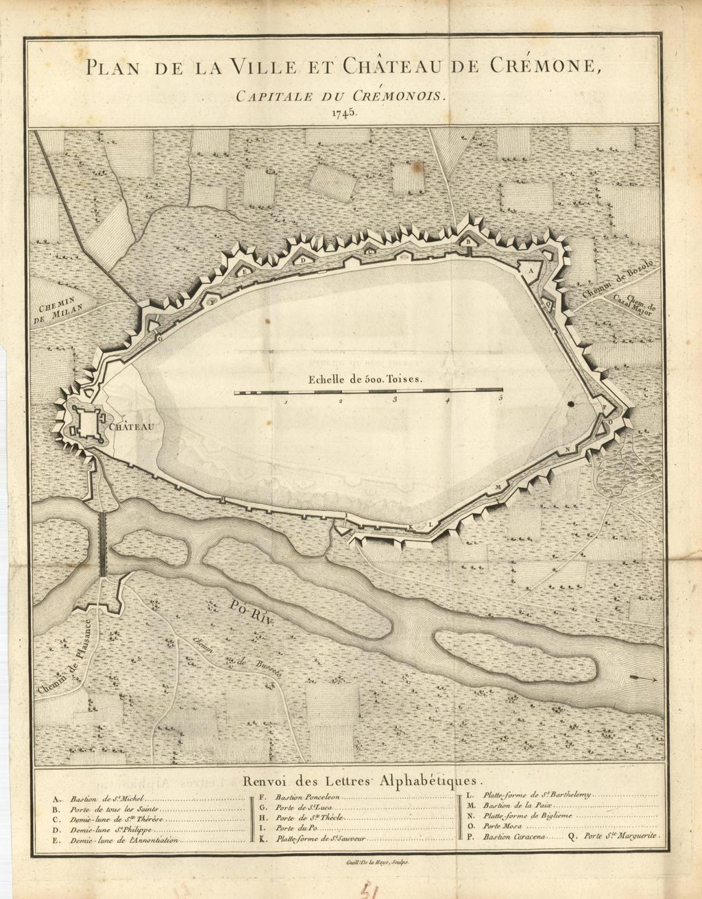 Plan de la Ville et Chateau de Crémone Capitale du …