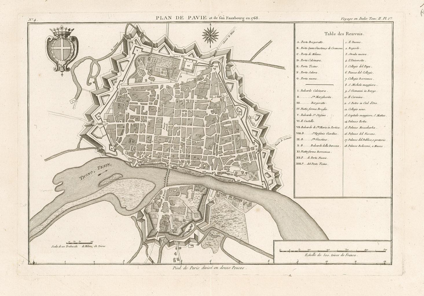 Plan de Pavie et de son Faixbourg en 1768