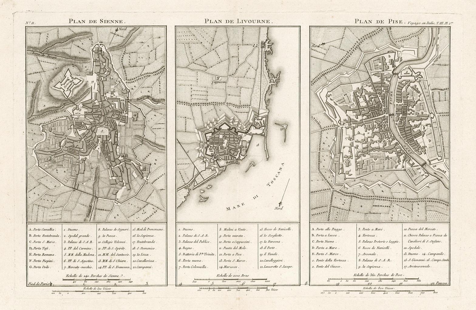 Plan de Sienne/ Plane de Livourne/ Plan de Pise