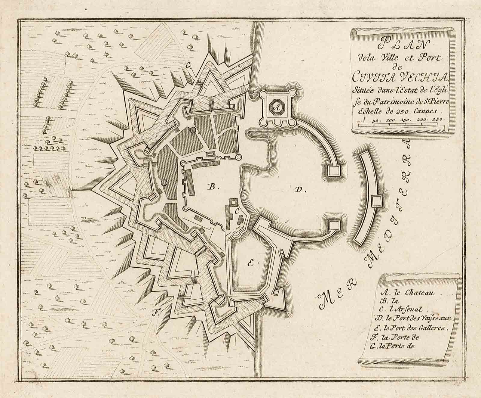 Plan / dela Ville et Port / de / Civita …