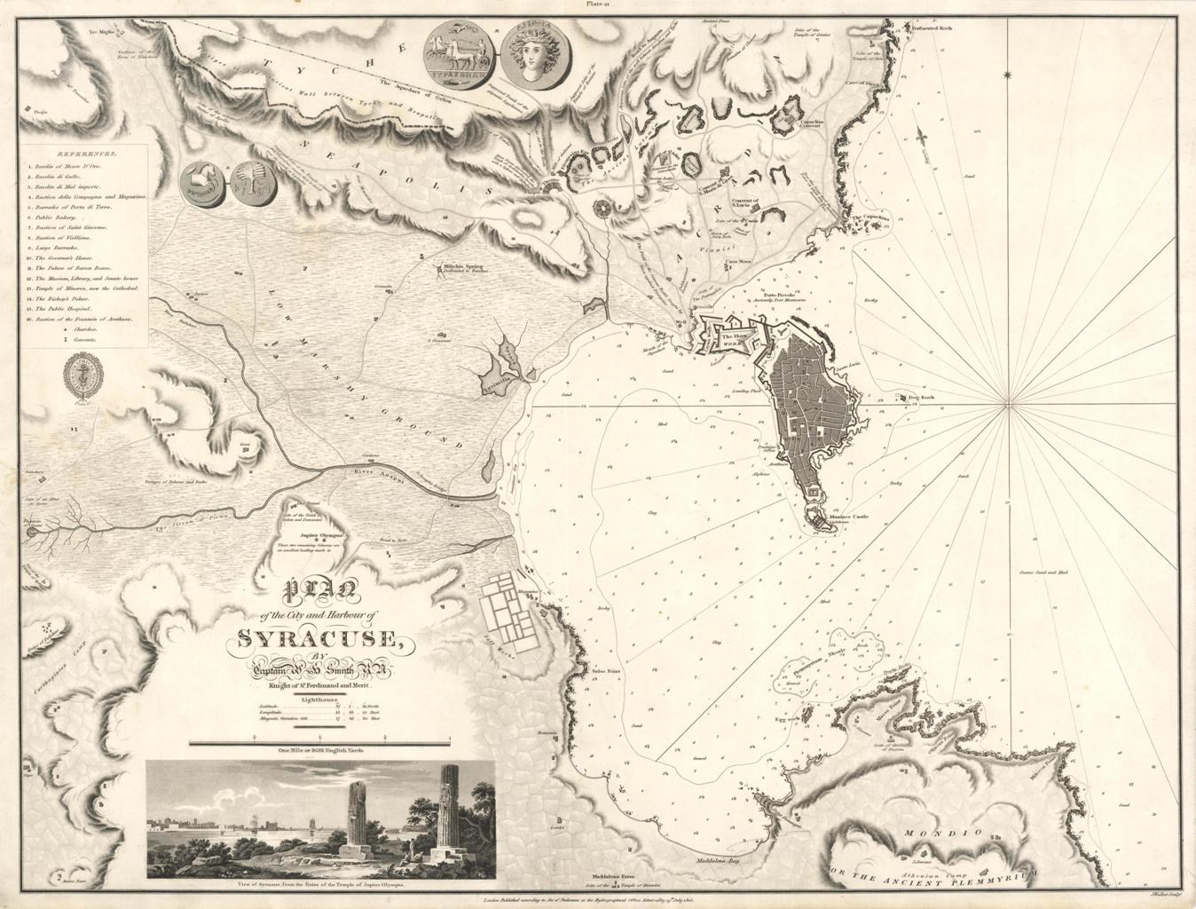 Plan of the City and Harbour of Syracuse,.