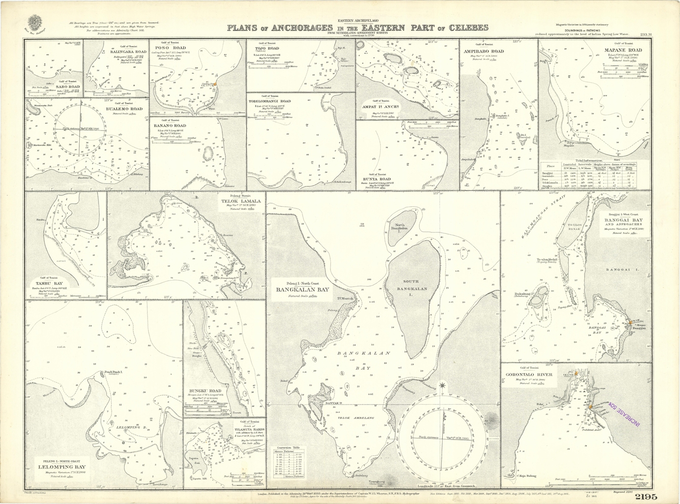 Plans of Anchorages in the Eastern part of Celebes