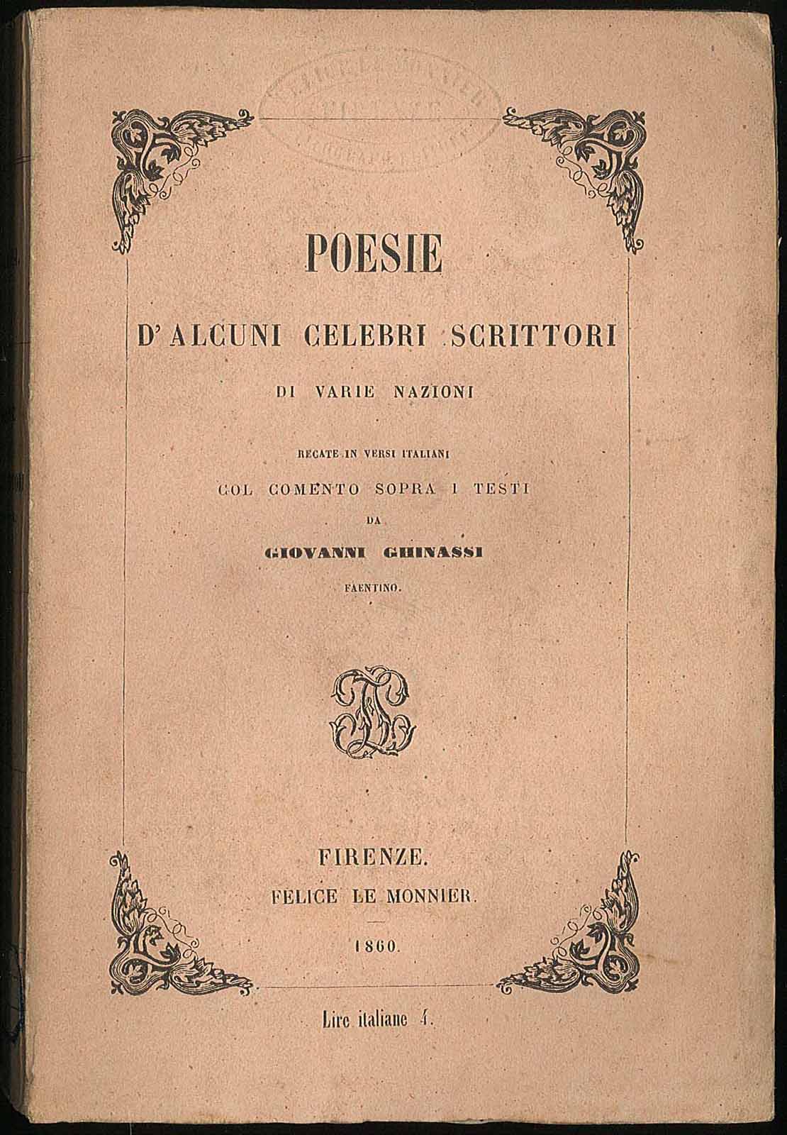 Poesie d'alcuni celebri scrittori