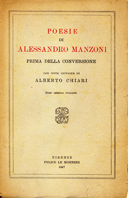 Poesie di Alessandro Manzoni prima della Conversione