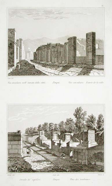 Pompei. Via consolare nell'entrata della città - Strada de'sepolcri