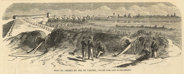 Pont de chemin de fer de Verceil, coupè par les …