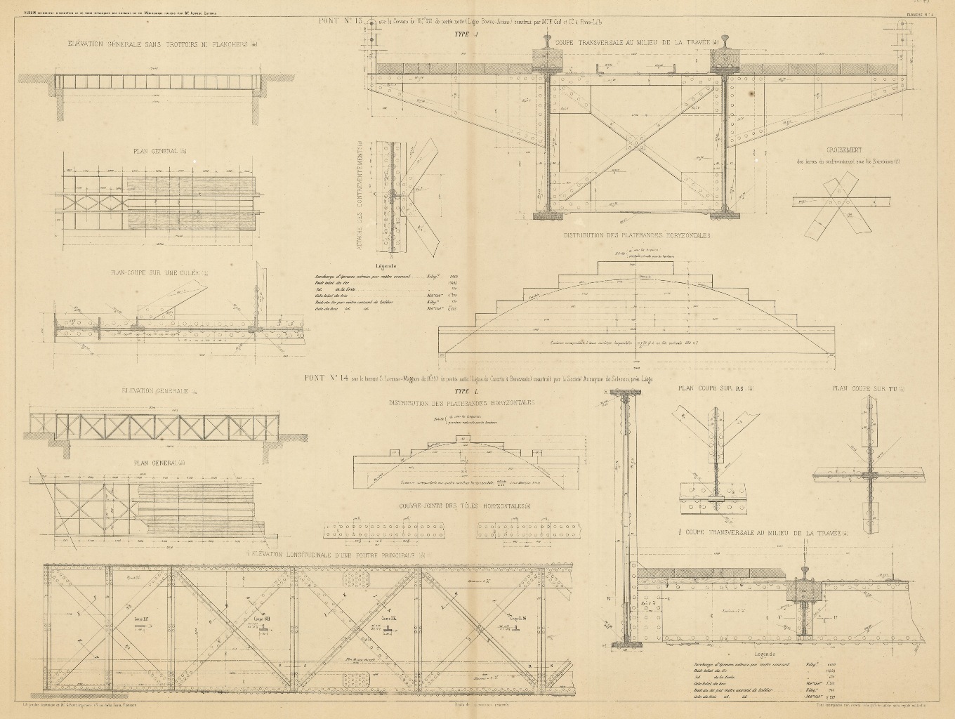 Pont n° 13 . (ligne Bovino-Ariano) - N° 14 . …