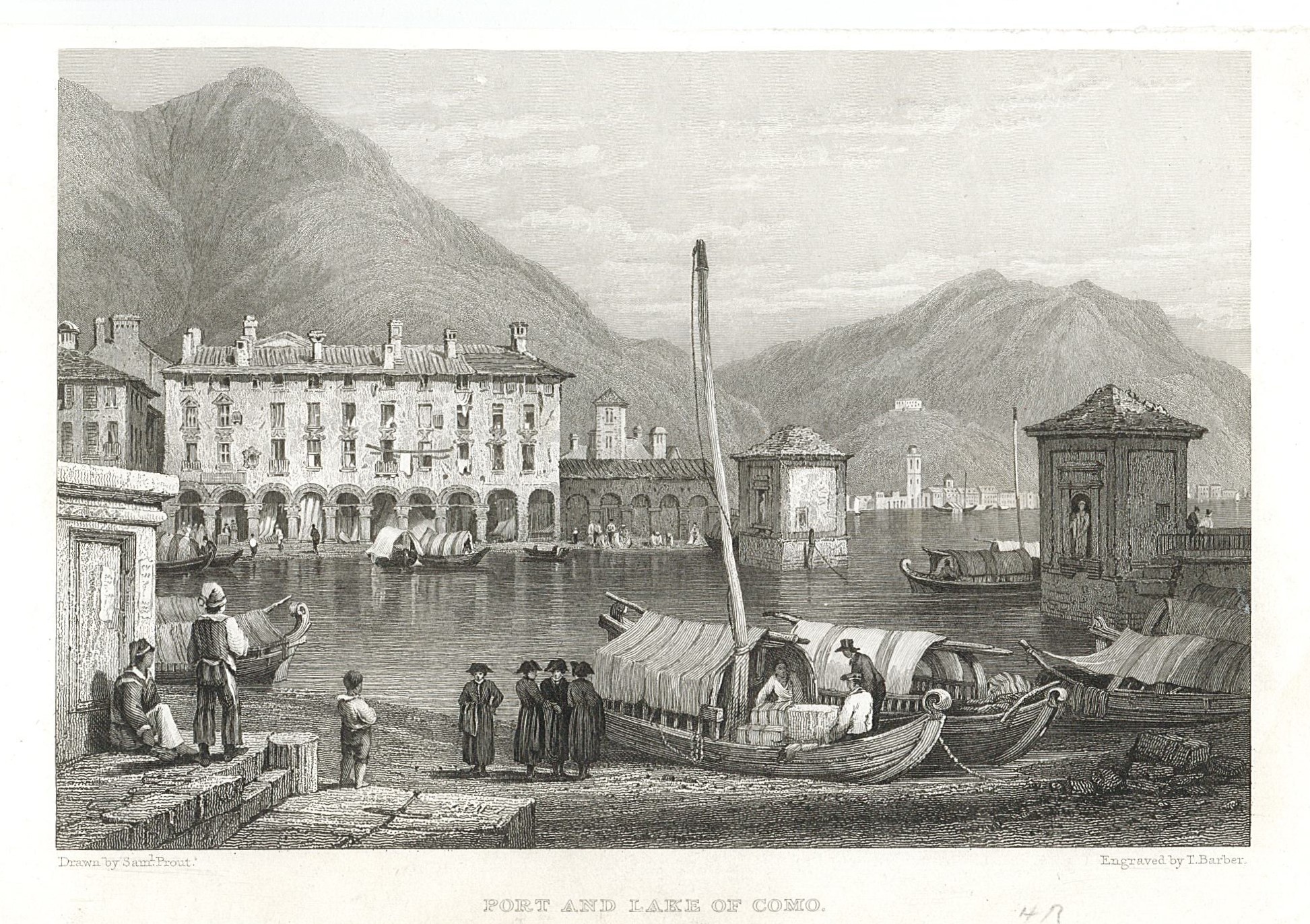 Port and lake of Como