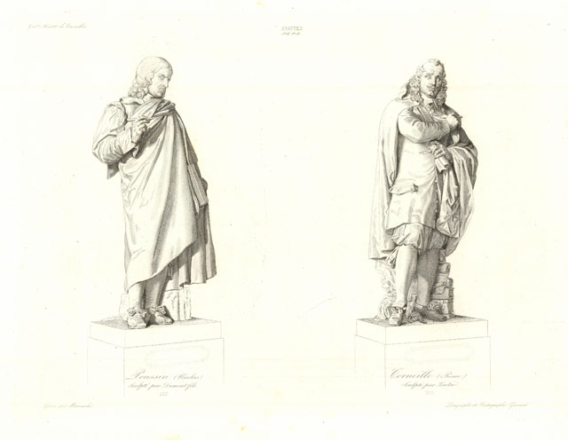 Poussin (Nicolas) , sculpté par Dumont fils - Corneille (Pierre) …