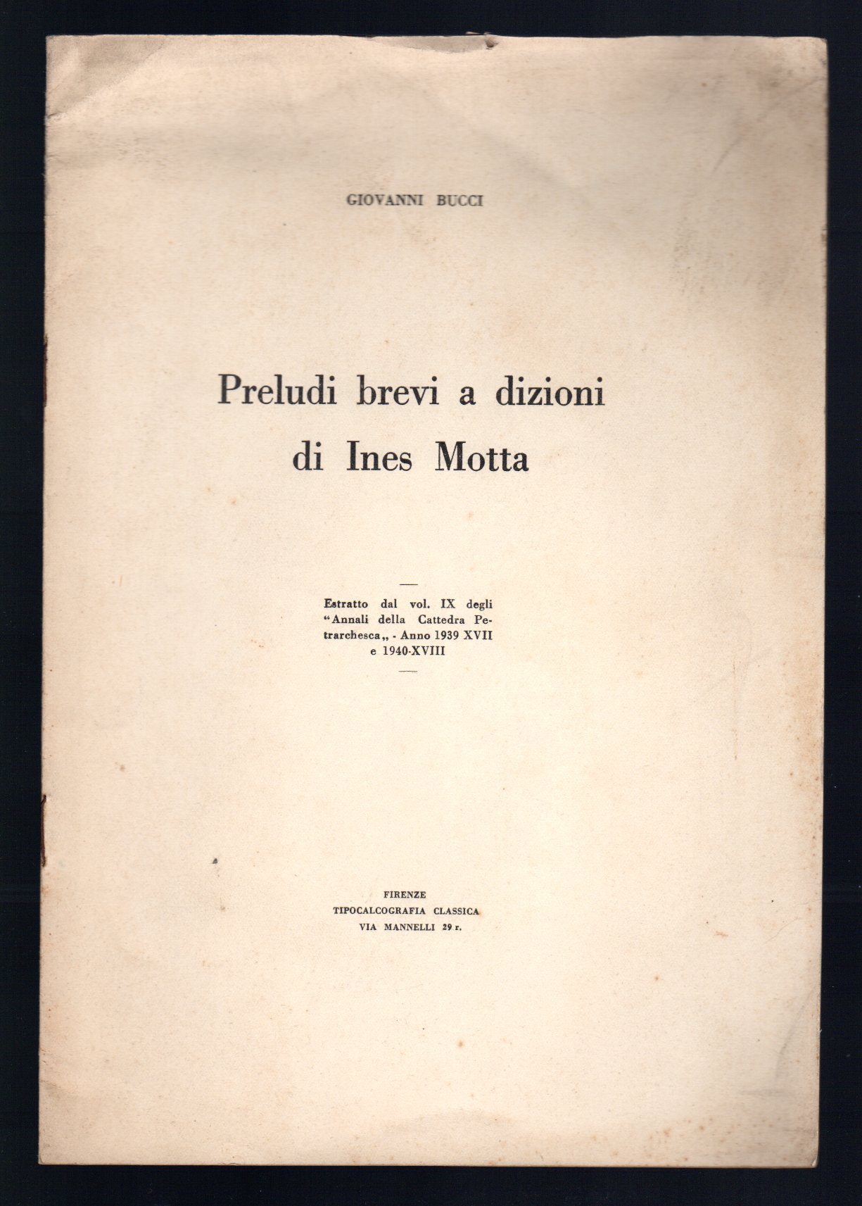 Preludi brevi a dizioni di Ines Motta