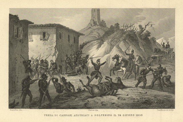 Presa di cannoni austriaci a Solferino il 24 Giugno 1859