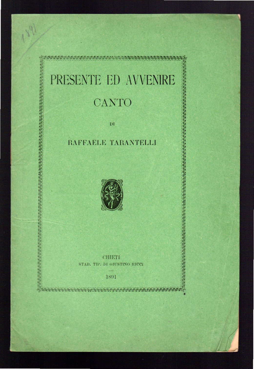 Presente ed avvenire - Canto dedicato al cav. uff. Vincenzo …