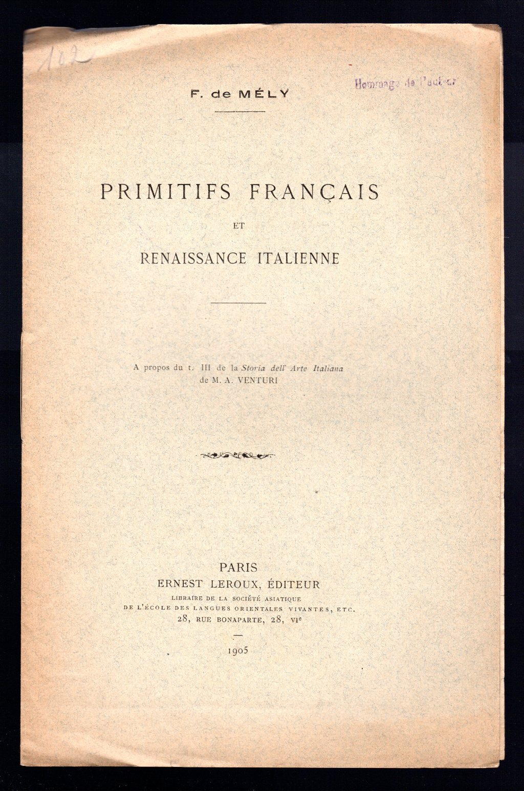 Primitifs francais et Renaissance italienne