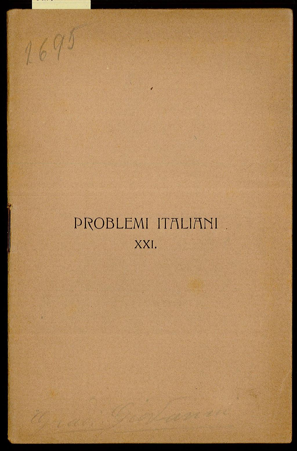 Problemi italiani XXI.