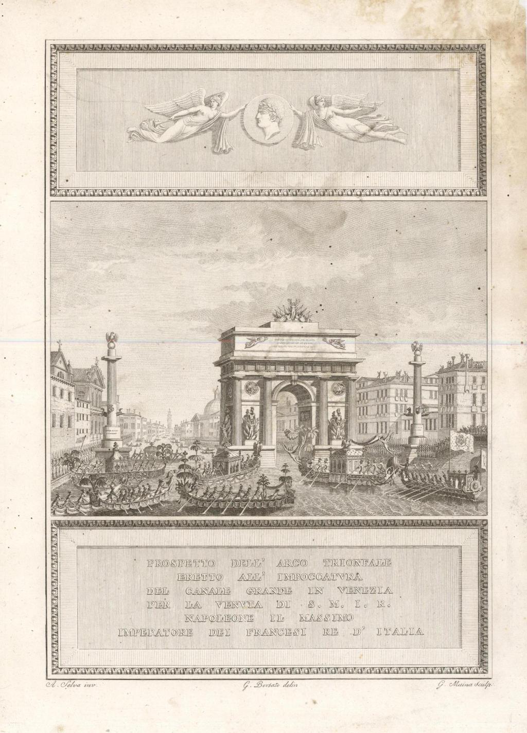 Prospetto dell'Arco Trionfale eretto all'imboccatura del canale Grande in Venezia …