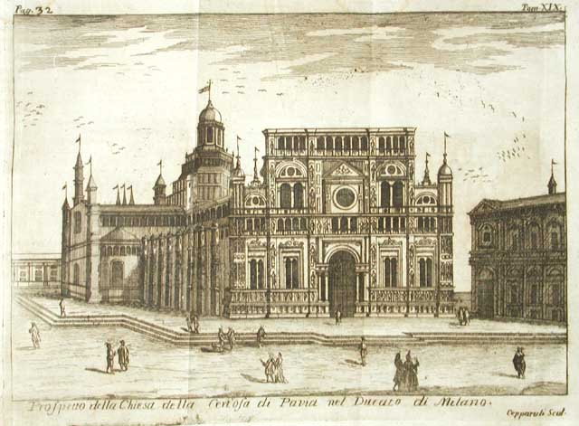 Prospetto della Chiesa della Certosa di Pavia nel Ducato di …