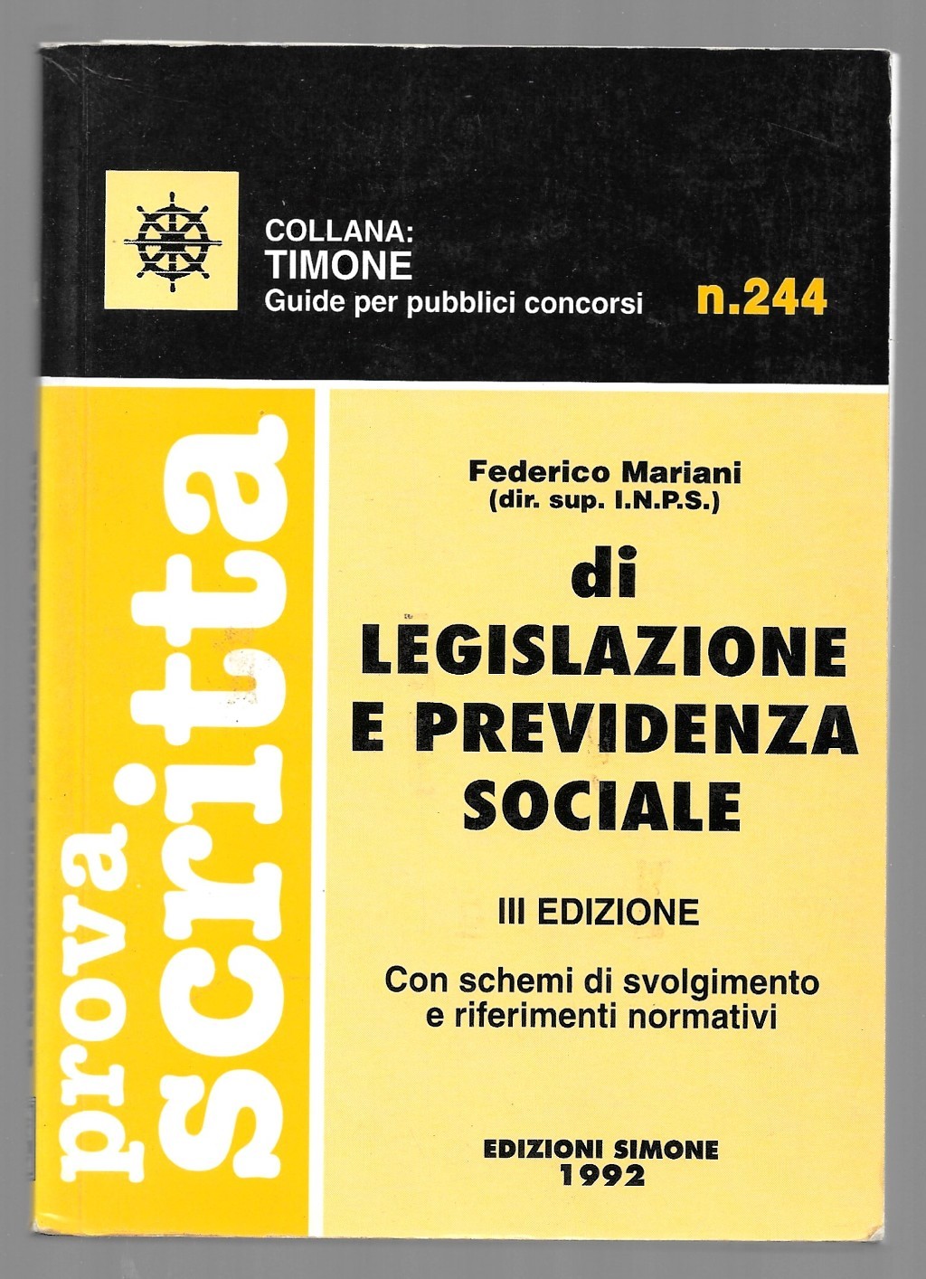 Prova scritta di legislazione e previdenza sociale