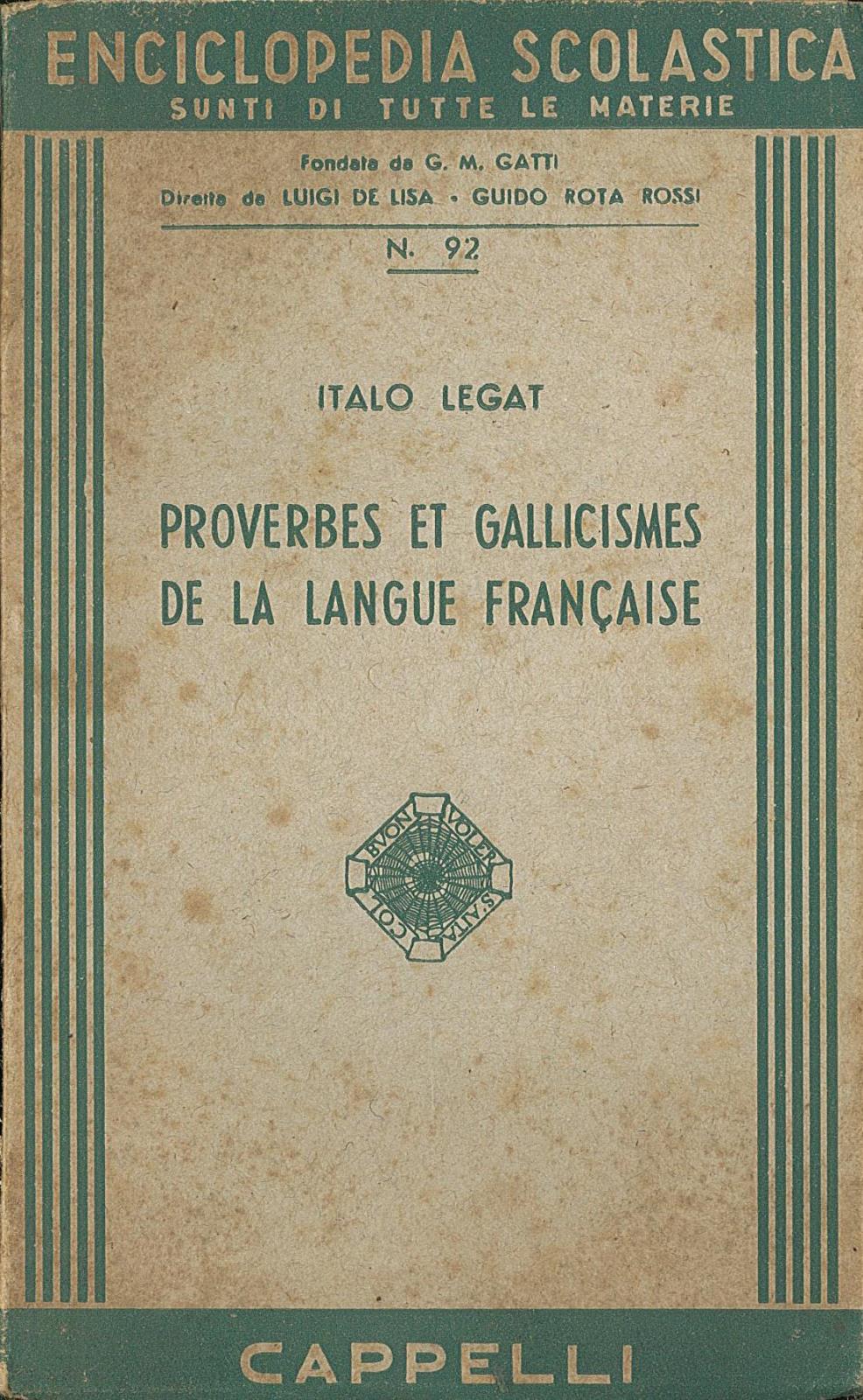 Proverbes et gallicisme de la langue francaise