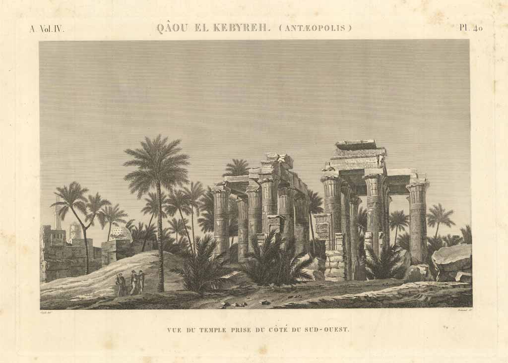 Qaou el Kebireh (Antaeopolis) - Vue du temple prise du …