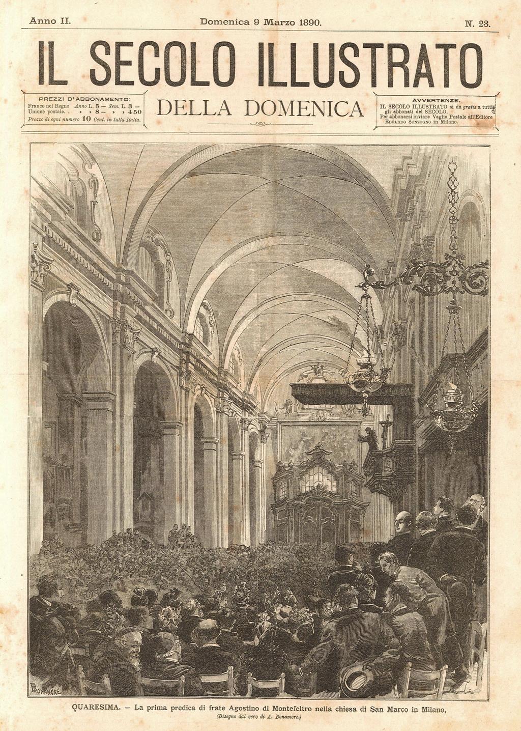 Quaresima. - La prima predica di frate Agostino di Montefeltro …