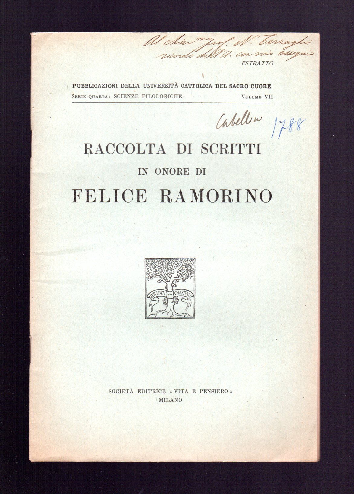 Raccolta di scritti in onore di Felice Ramorino
