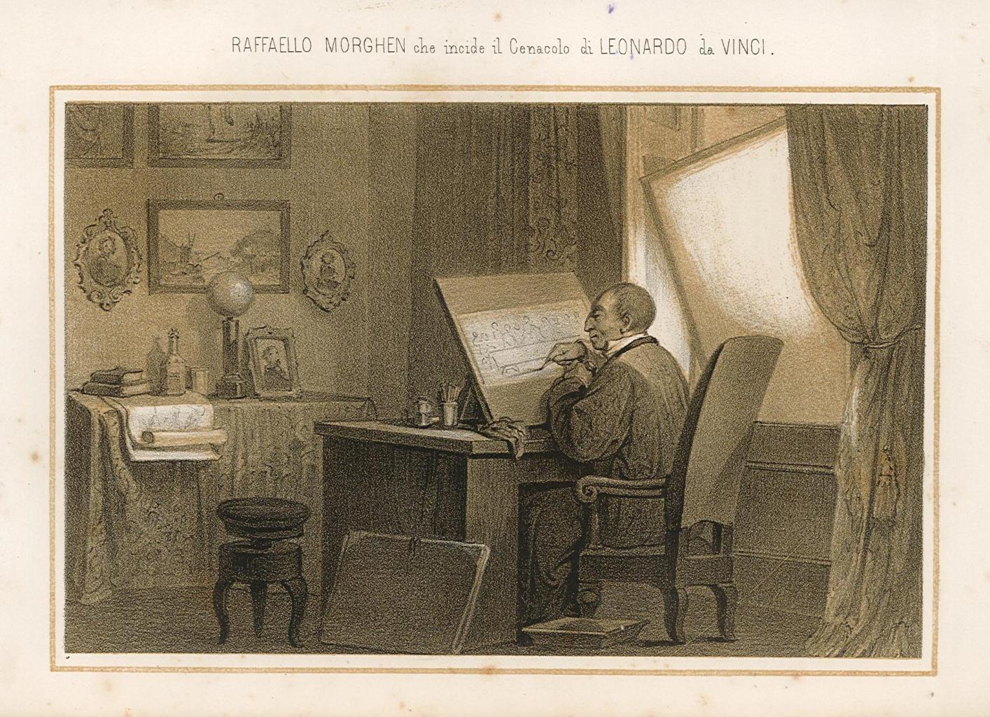 Raffaello Morghen che incide il Cenacolo di Leonardo da Vinci