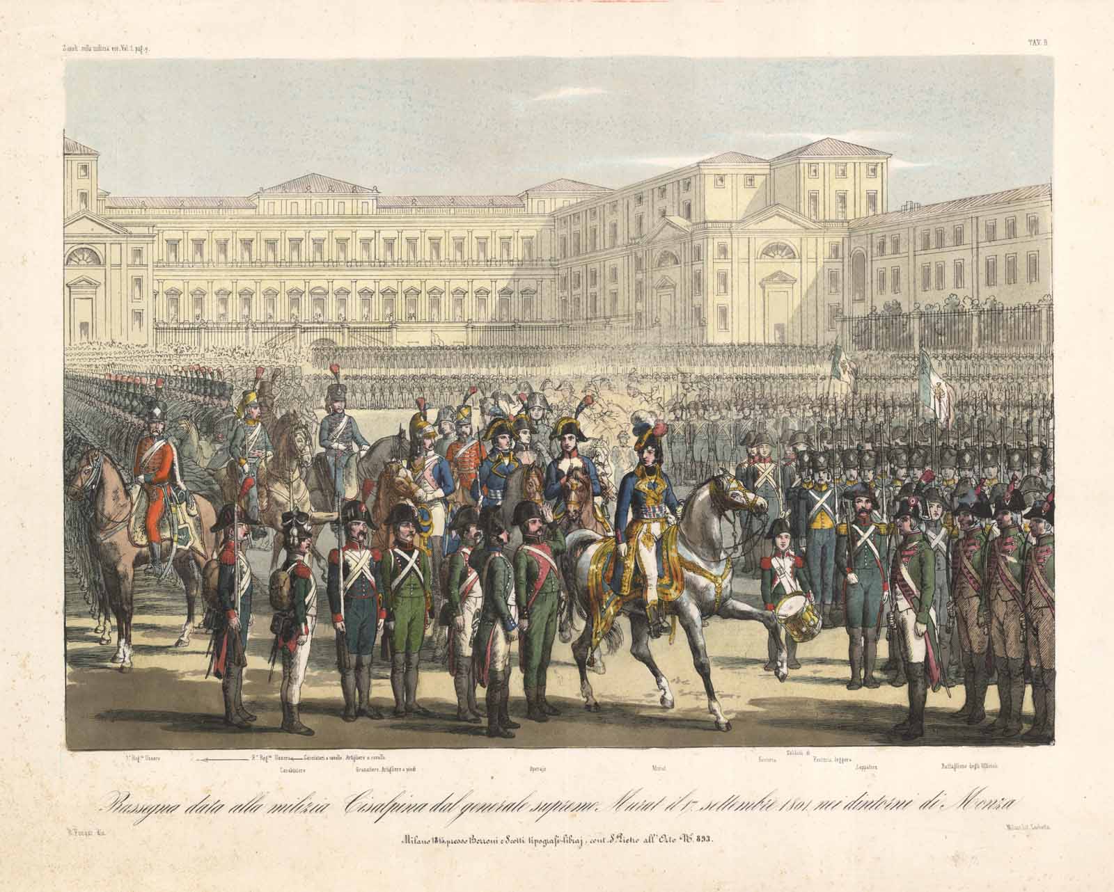 Rassegna data alla milizia Cisalpina dal generale supremo Murat il …