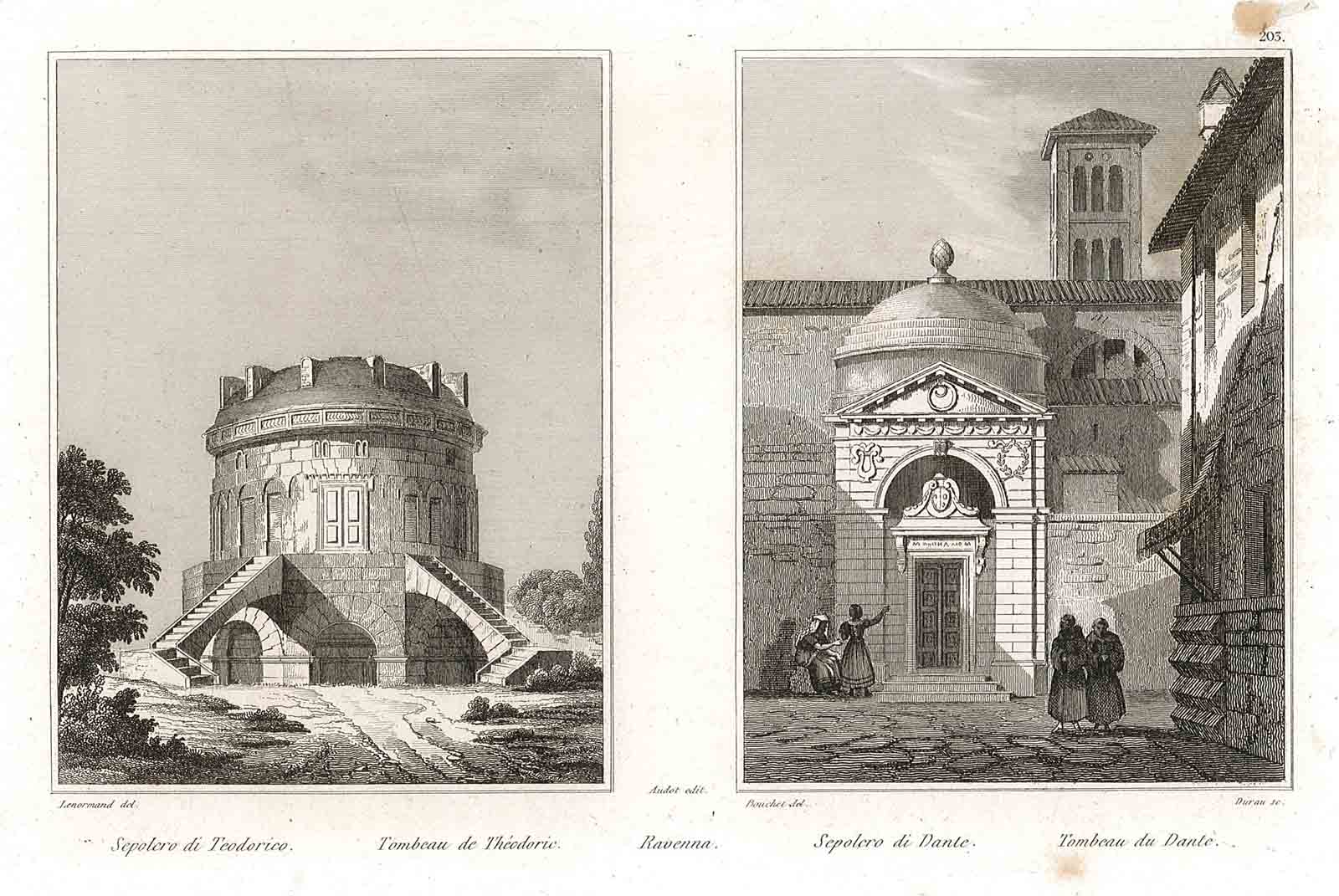 Ravenna. Sepolcro di Teodorico - Sepolcro di Dante