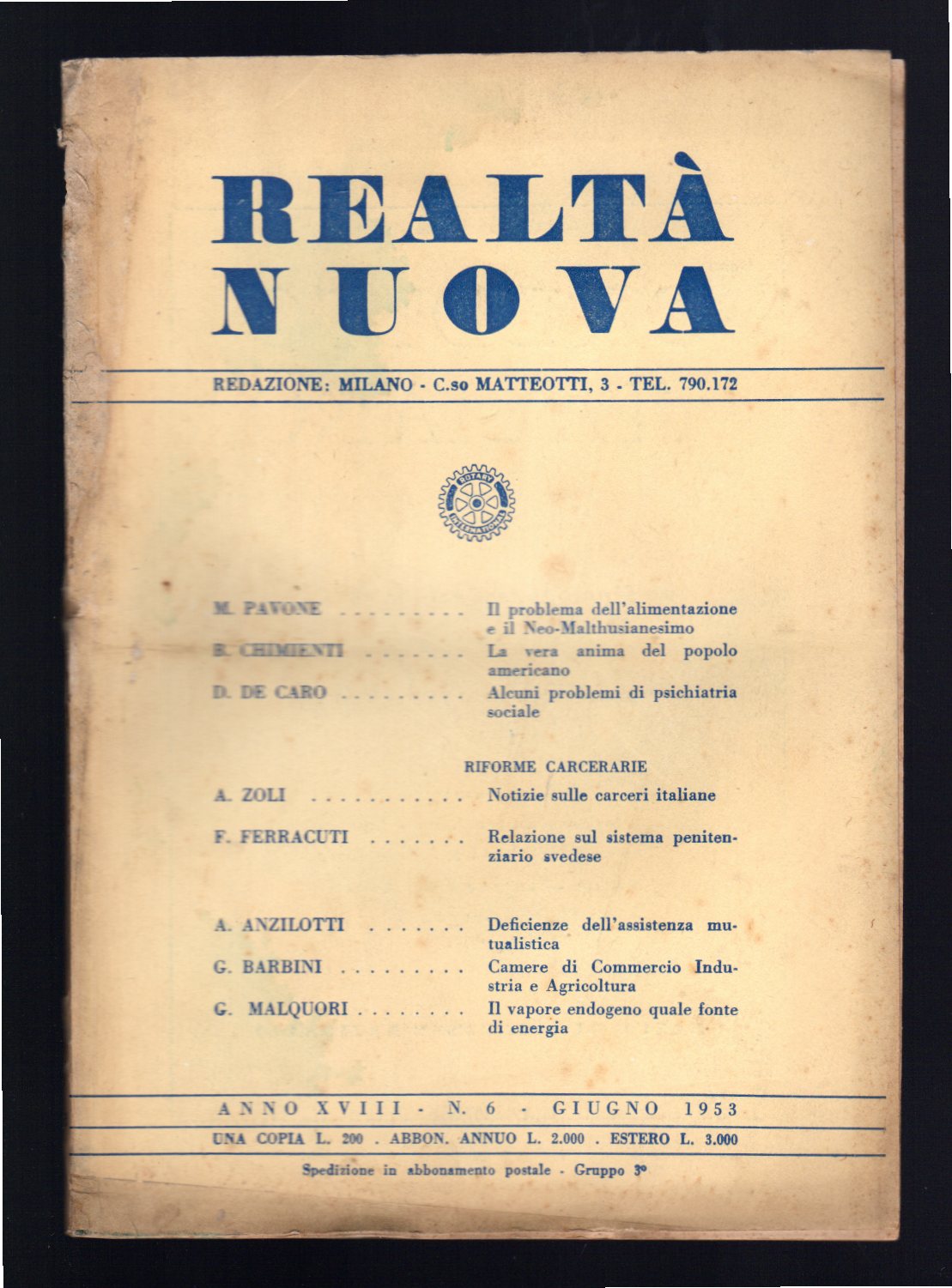 Realtà Nuova - Anno XVIII, 6