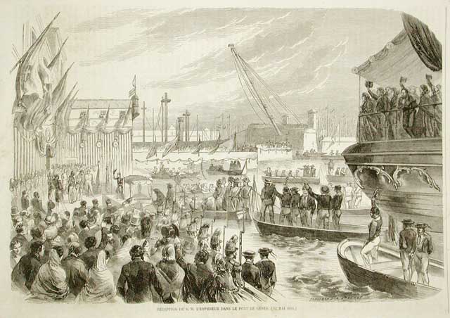Recéption de S.M. l'Empereur dans le port de Genes (12 …