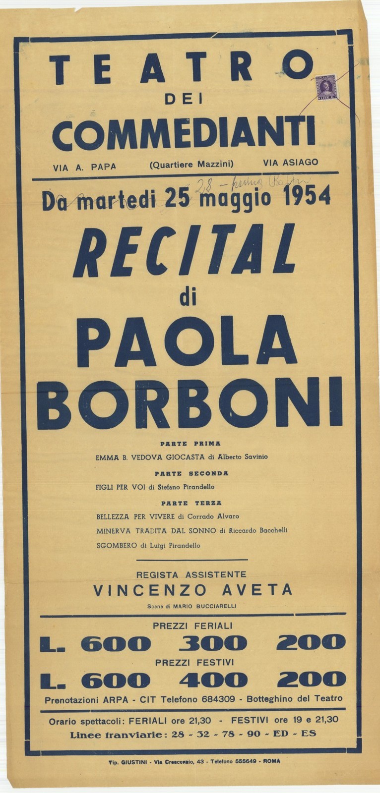 Recital di Paola Borboni