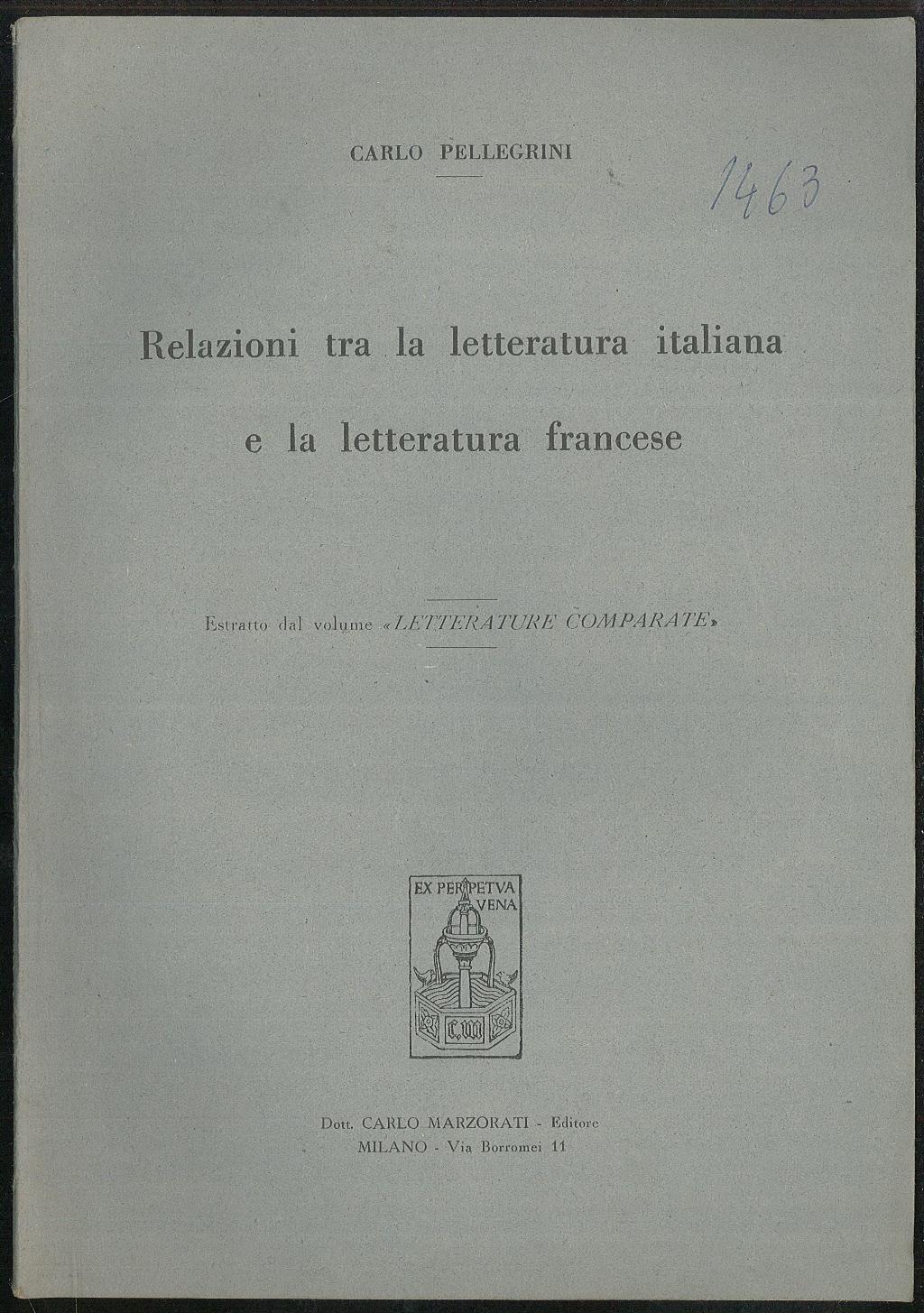 Relazioni tra la letteratura italiana e la letteratura francese