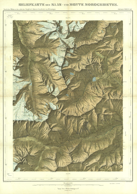 Reliefkarte des Saas und Monte Morogebietes