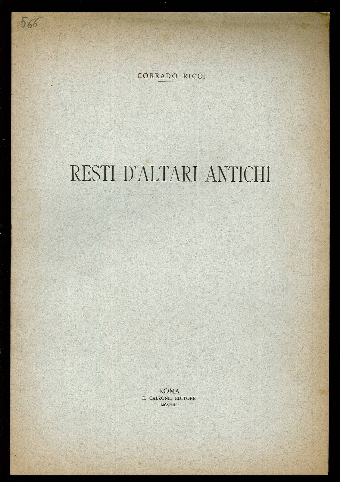 Resti d'Altari antichi