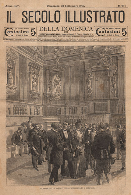 Ricevimento di Marconi nell’Archiginnasio a Bologna