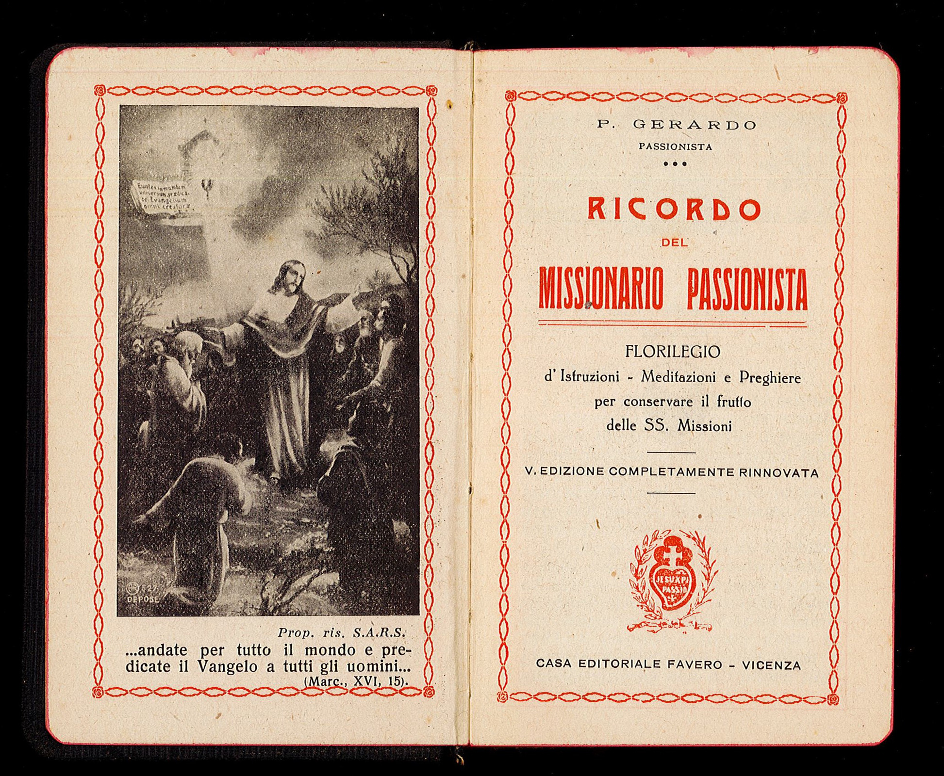 Ricordo del missionario passionista - Florilegio d'istruzione, meditazioni e preghiere …