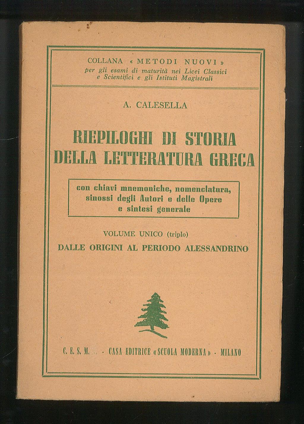 Riepiloghi di storia della letteratura greca – Dalle origini al …