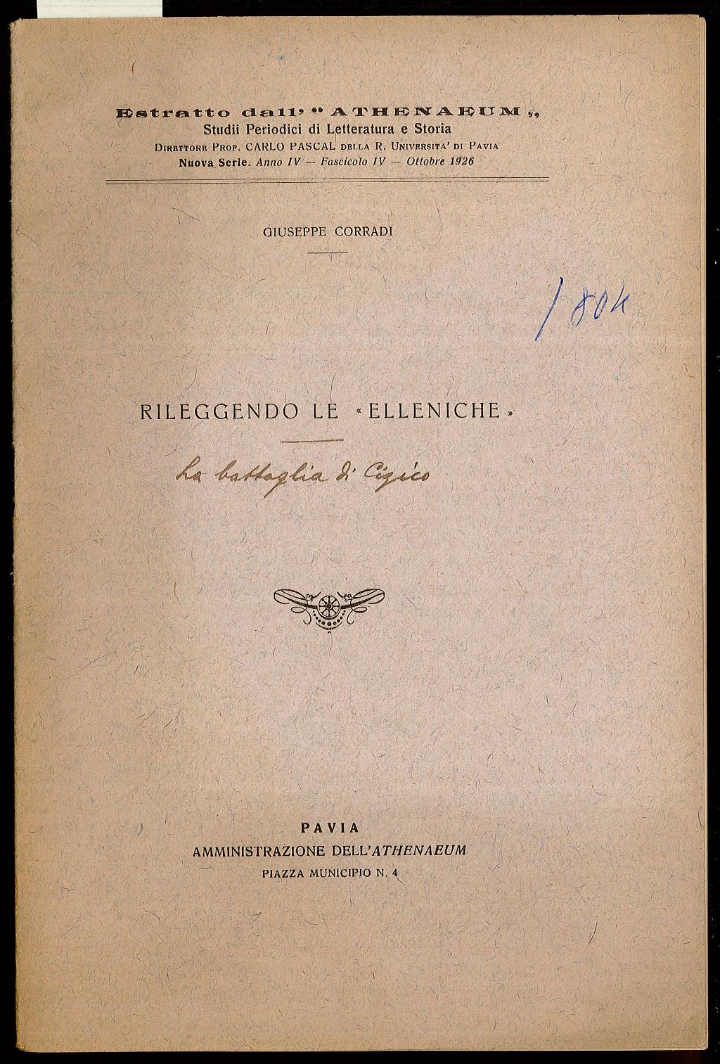 Rileggendo le Elleniche