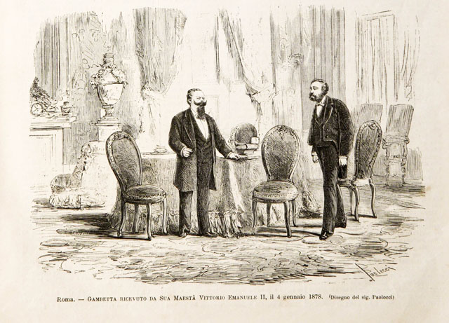 Roma.- Gambetta ricevuto da Sua Maestà Vittorio Emanuele II, il …