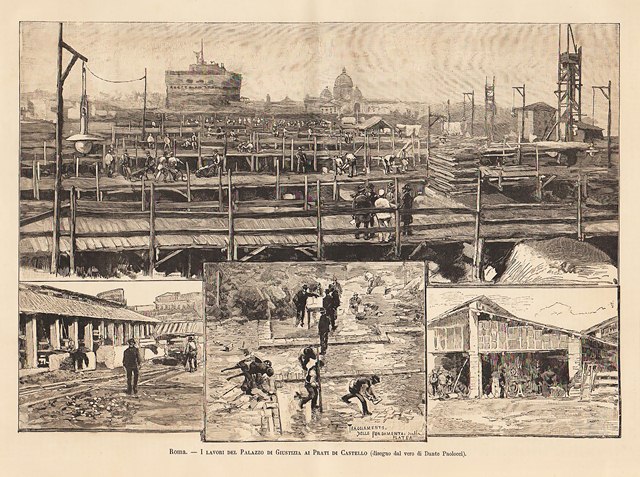 Roma - I lavori del Palazzo di Giustizia ai Prati …