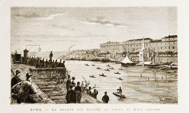 Roma.- Le regate sul Tevere al porto di Ripa grande