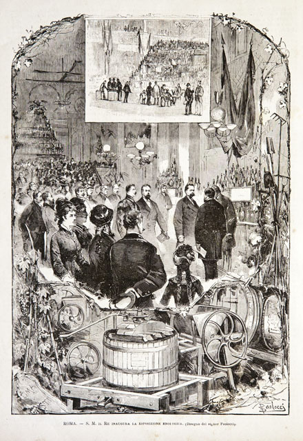 Roma.- S. M. il Re inaugura la esposizione enologica